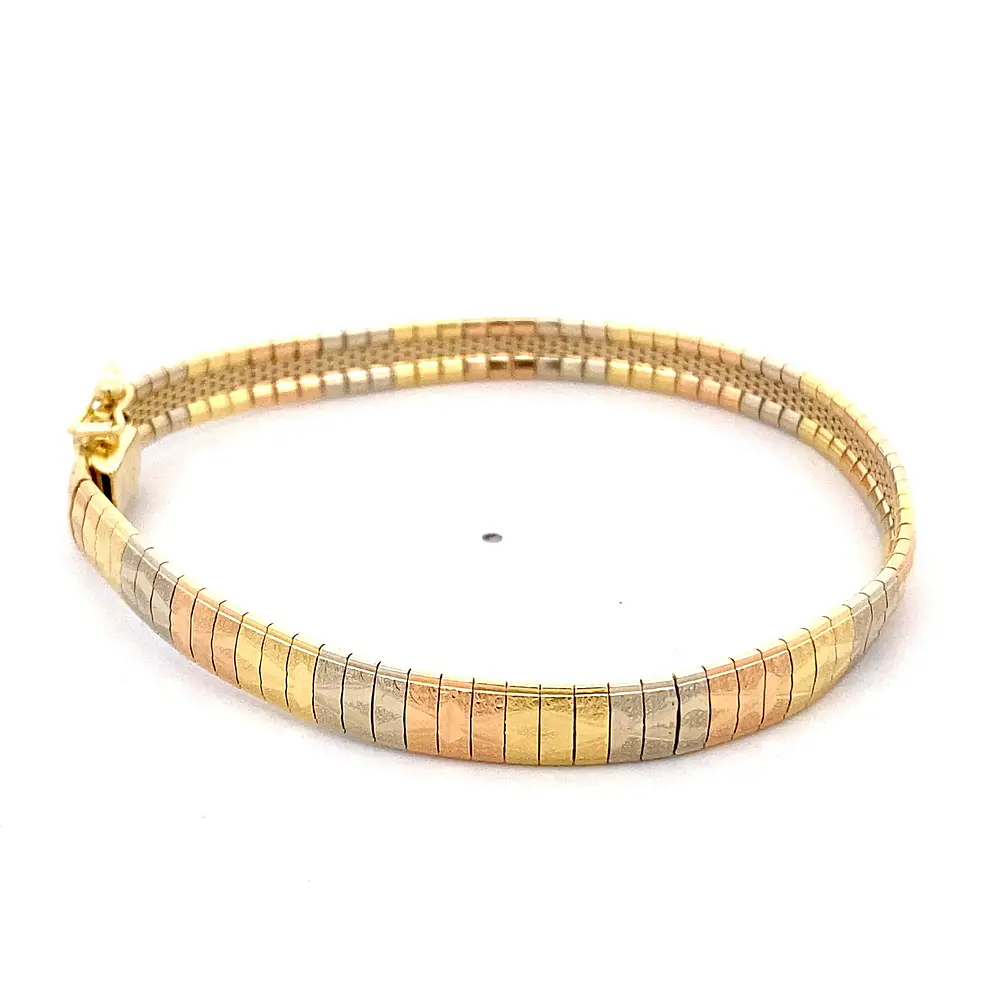Pulsera Articulada Diamantada Tres Oros 18K