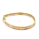 Pulsera Articulada Diamantada Tres Oros 18K