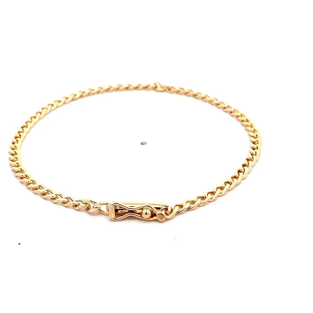 Pulsera Barbada de Oro Amarillo 18K