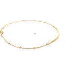 Pulsera Limada de Oro Amarillo 18K con Esferas y Punto de Luz