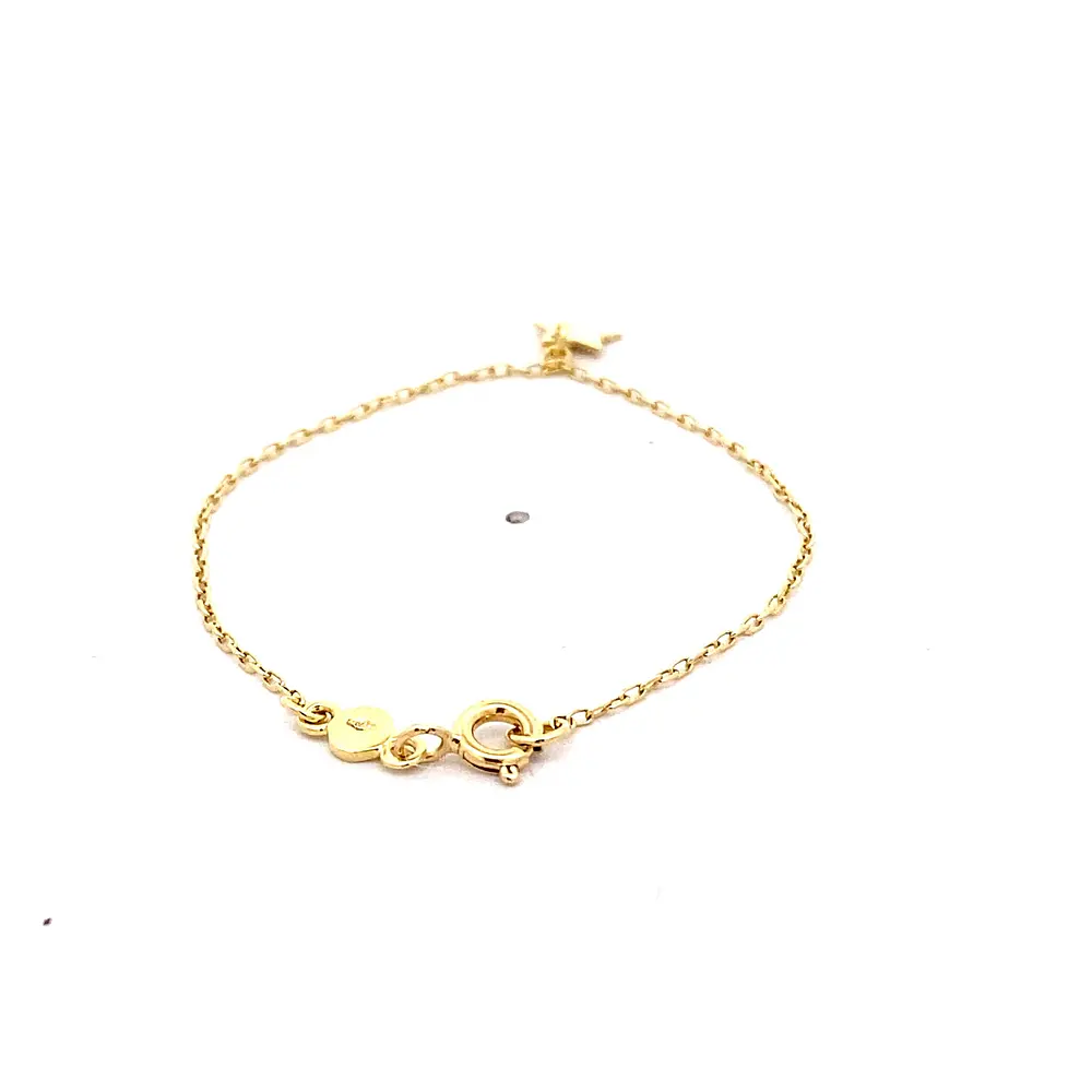 Pulsera Limada de Oro Amarillo 18K con Dije Estrella