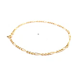 Pulsera Fígaro 3x1 de Oro Amarillo 18K