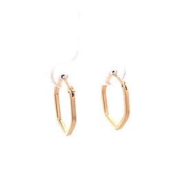 Aros Hexagonales de Oro Amarillo 18K