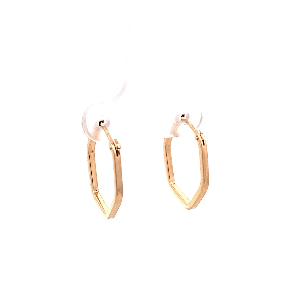 Aros Hexagonales de Oro Amarillo 18K