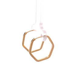 Aros Hexagonales de Oro Amarillo 18K