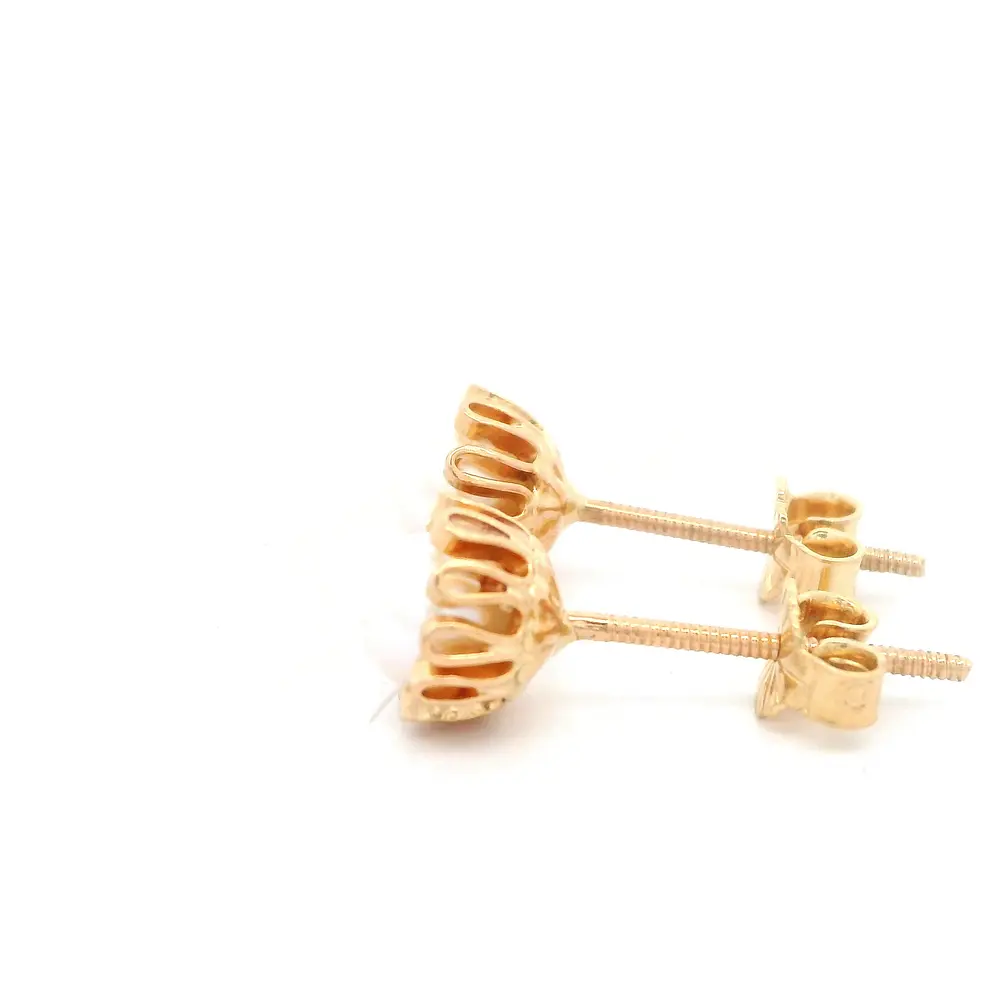 Aros Cuello de Payaso de Oro Amarillo 18K con Perla