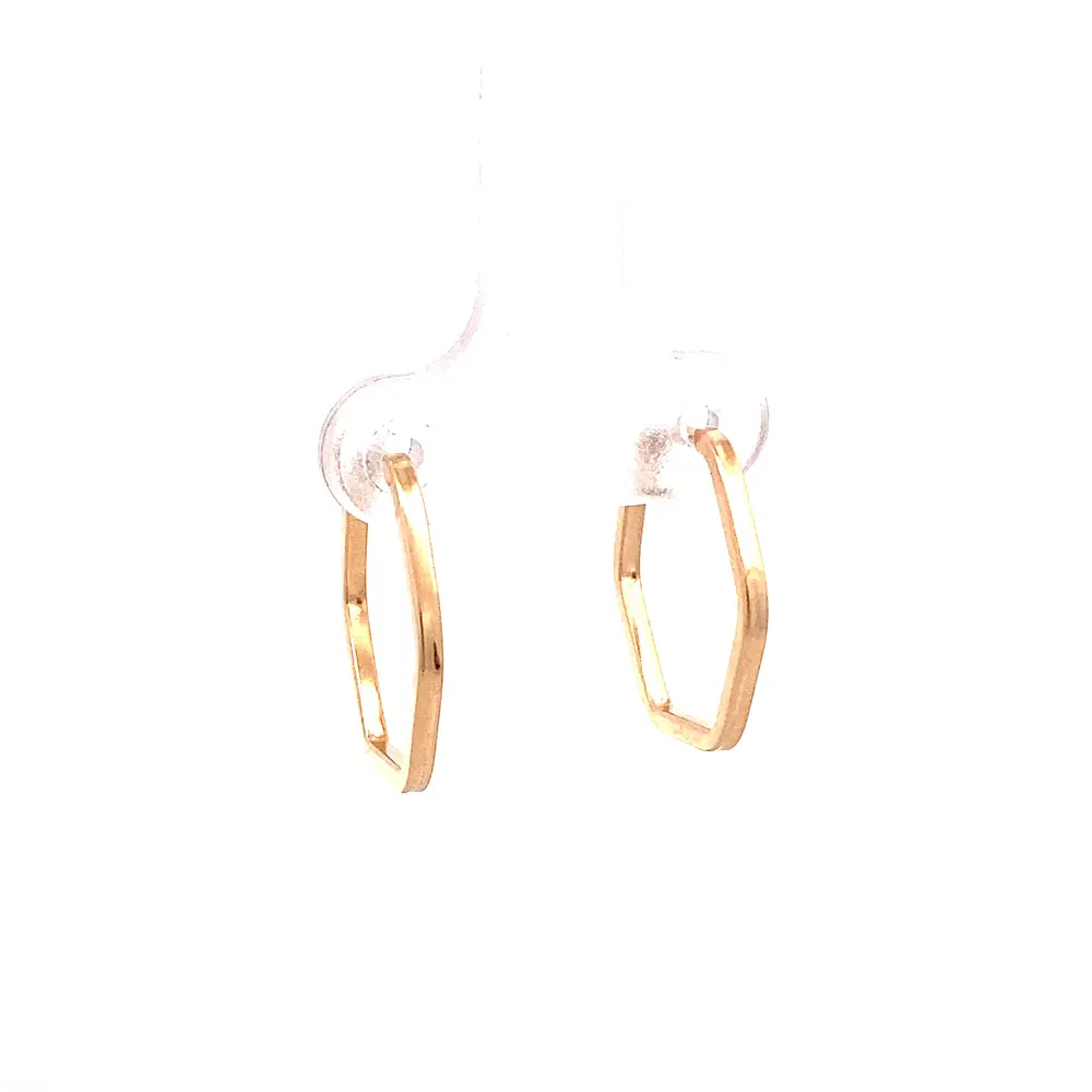 Aros Hexagonales de Oro Amarillo 18K