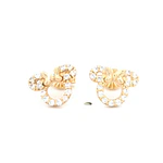 Aros Minnie Calados de Oro Amarillo 18K con Piedras Incoloras