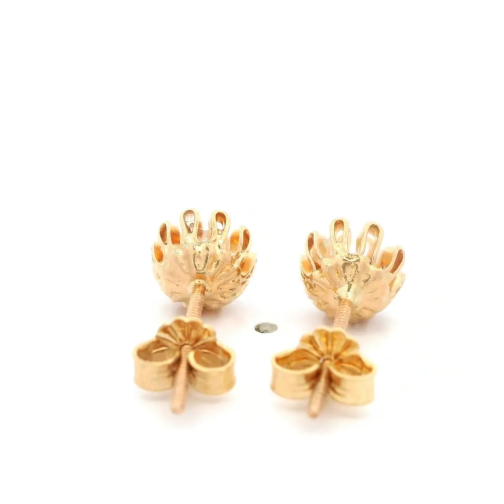 Aros Cuello de Payaso de Oro Amarillo 18K con Perla