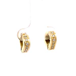 Aros Huggies Corazón de Oro Amarillo 18K con Diamantes