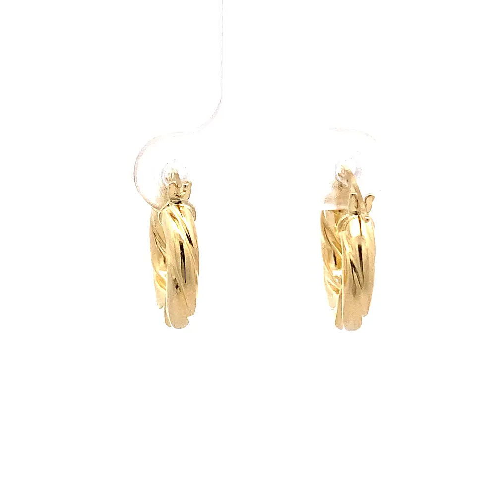 Aros Trenzados de Oro Amarillo 18K