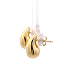 Aros Gota Bombé de Oro Amarillo 18K