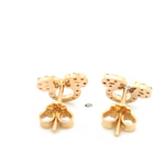 Aros Minnie Calados de Oro Amarillo 18K con Piedras Incoloras