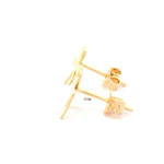 Aros Libélula Tallada de Oro Amarillo 18K