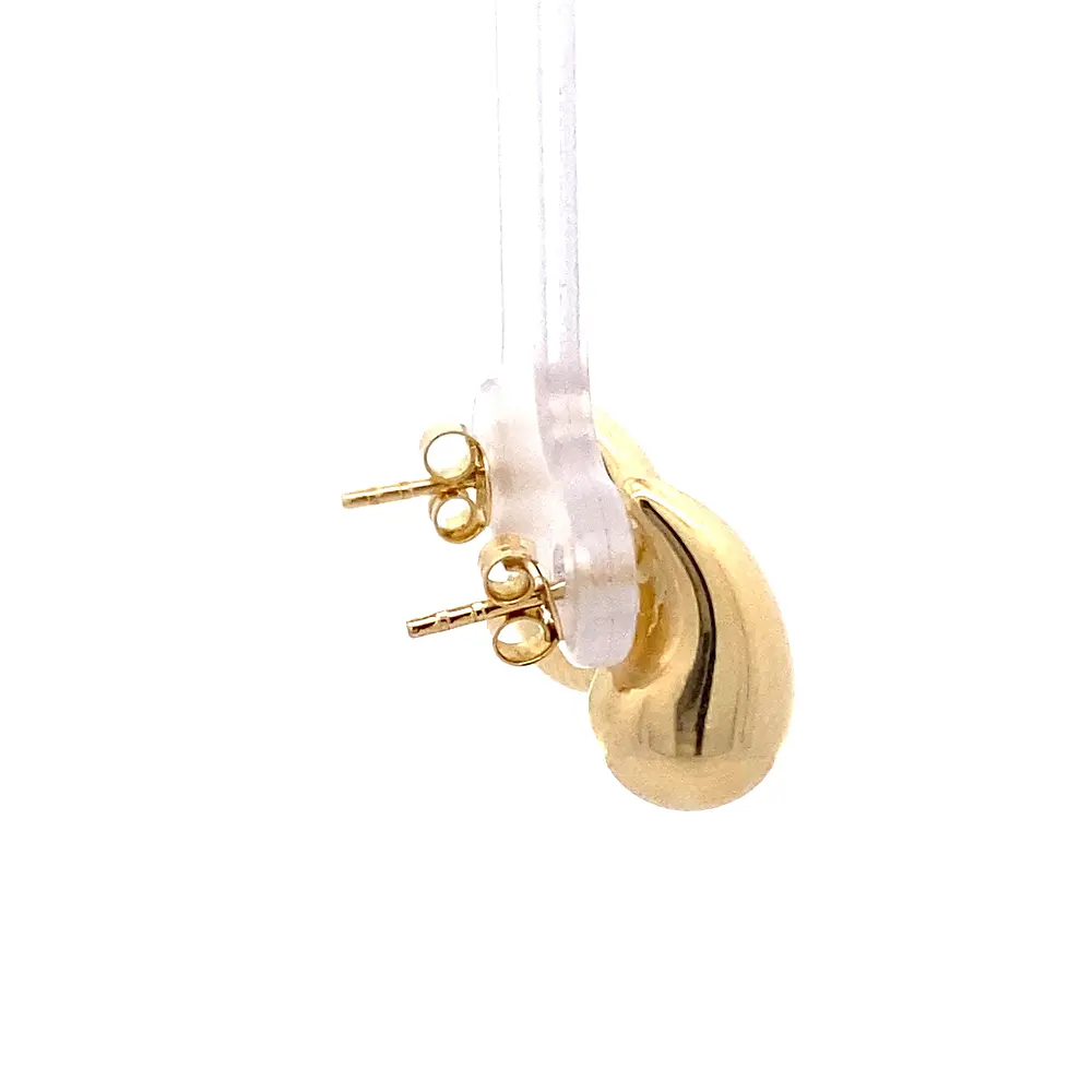 Aros Gota Bombé de Oro Amarillo 18K