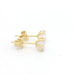 Aros Casquillo de Oro Amarillo 18K con Piedra Incolora