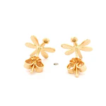 Aros Libélula Tallada de Oro Amarillo 18K