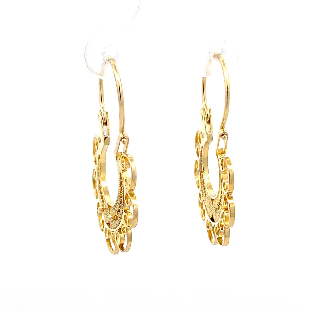 Aros de Filigrana en Oro Amarillo 18K