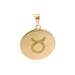 Colgante Circular Tauro de Oro Amarillo 18K Mateado