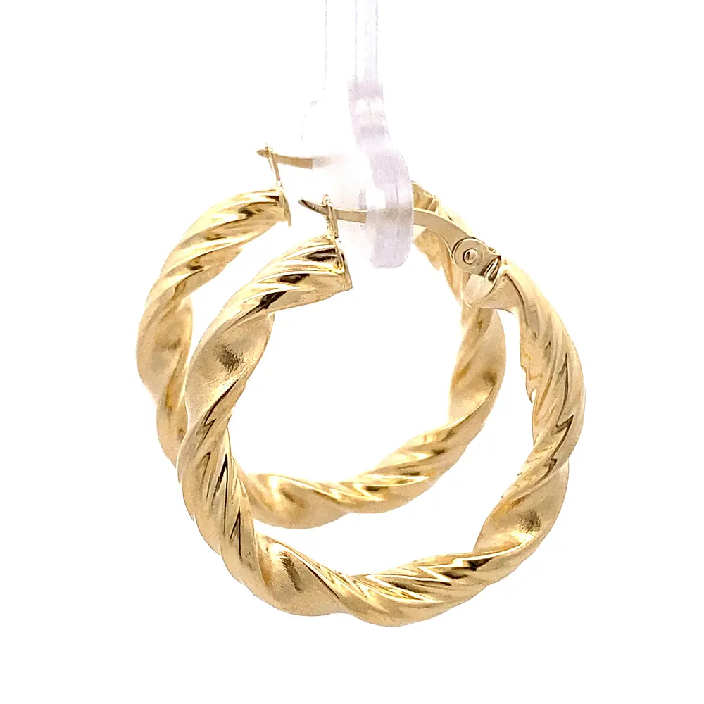 Aros Trenzados de Oro Amarillo 18K