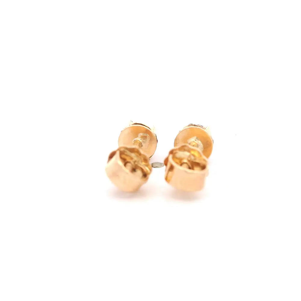 Aros Chatón para Bebé de Oro Amarillo 18K con Piedra Morada