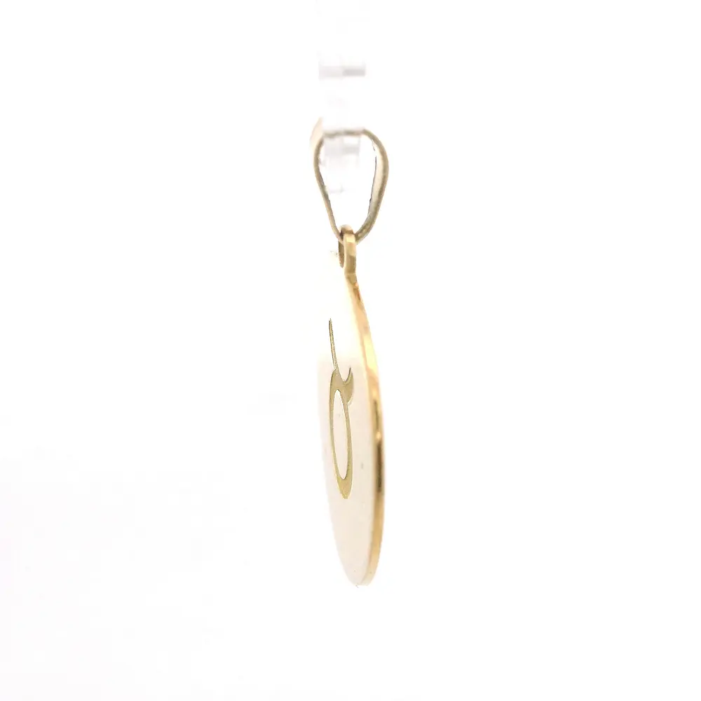 Colgante Circular Tauro de Oro Amarillo 18K Mateado