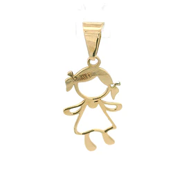 Colgante Niña Calada de Oro Amarillo 18K