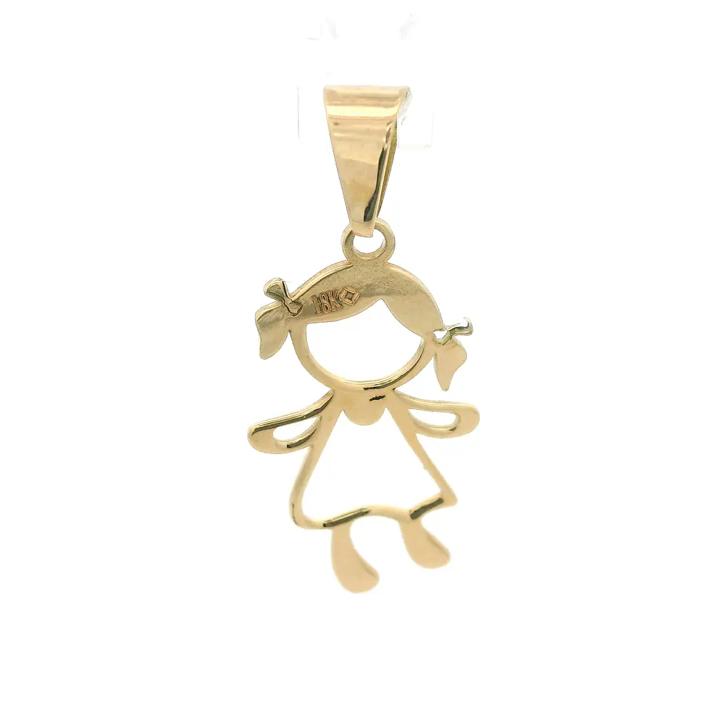 Colgante Niña Calada de Oro Amarillo 18K