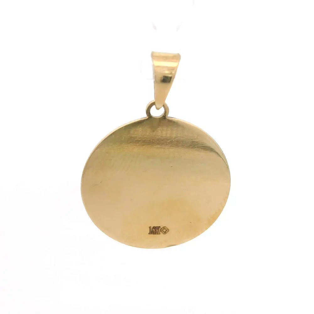 Colgante Circular Tauro de Oro Amarillo 18K Mateado