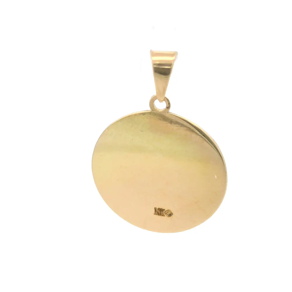 Colgante Circular Aries de Oro Amarillo 18K Mateado