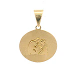 Colgante Circular Familia Arrodillada de Oro Amarillo 18K