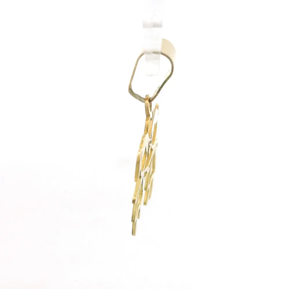 Colgante Niñas con Corazón Calado de Oro Amarillo 18K