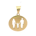 Colgante Circular Familia de la Mano de Oro Amarillo 18K