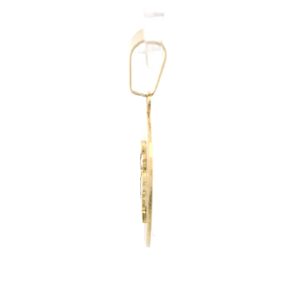 Colgante Circular Familia Arrodillada de Oro Amarillo 18K