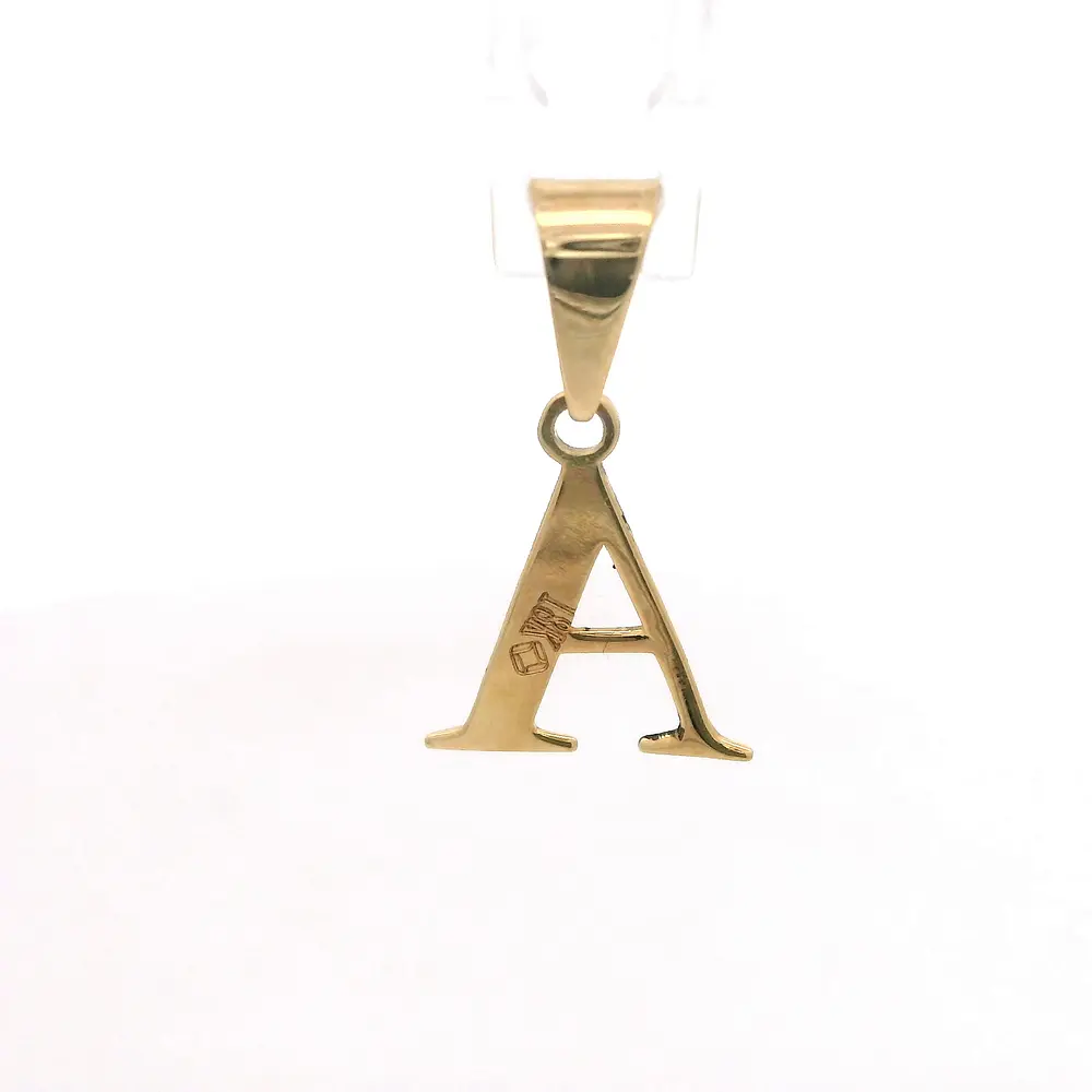 Colgante Letra A Calada de Oro Amarillo 18K