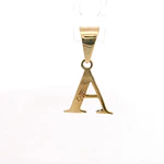 Colgante Letra A Calada de Oro Amarillo 18K