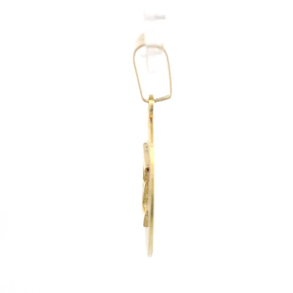 Colgante Circular Mateado Letra E de Oro Amarillo 18K