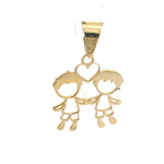 Colgante Niños con Corazón Calado de Oro Amarillo 18K