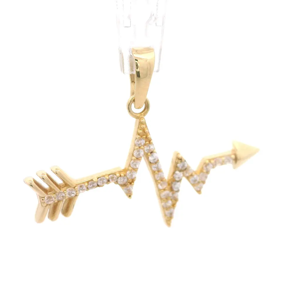 Colgante Flecha con Línea de Vida de Oro Amarillo 18K