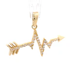 Colgante Flecha con Línea de Vida de Oro Amarillo 18K