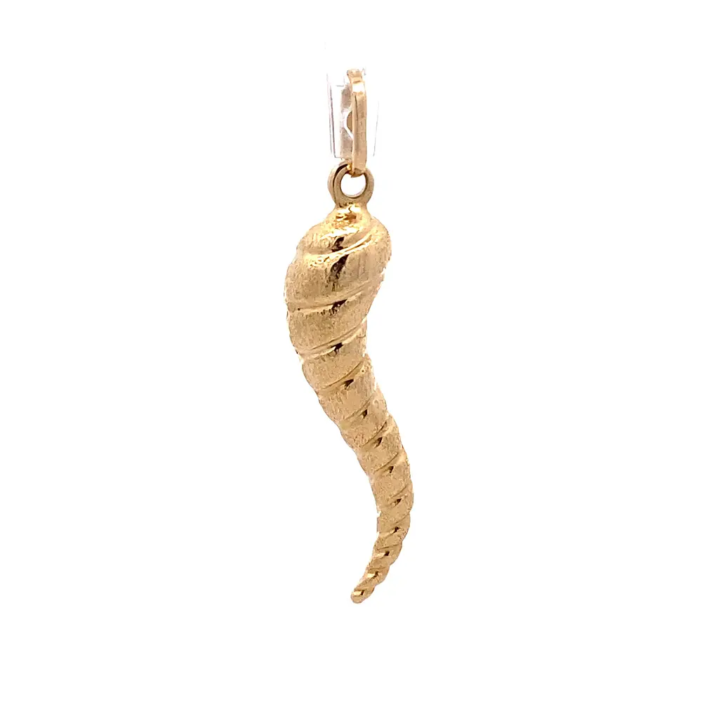 Colgante Cuerno Italiano de Oro Amarillo 18K