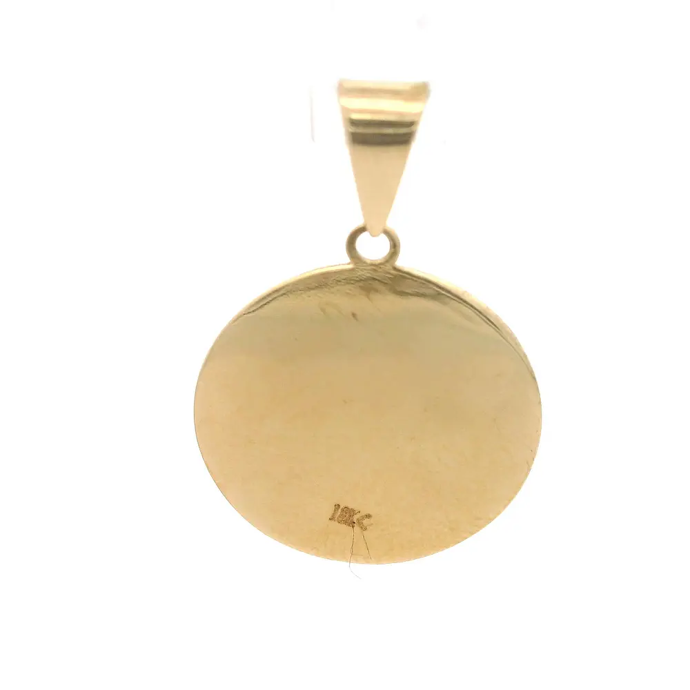 Colgante Circular Familia Arrodillada de Oro Amarillo 18K