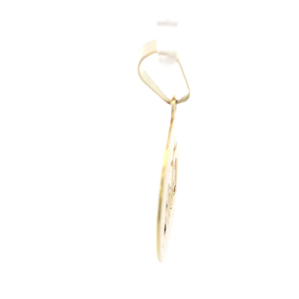 Colgante Circular Familia Orando de Oro Amarillo 18K – 22 mm