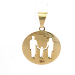 Colgante Circular Familia de la Mano de Oro Amarillo 18K