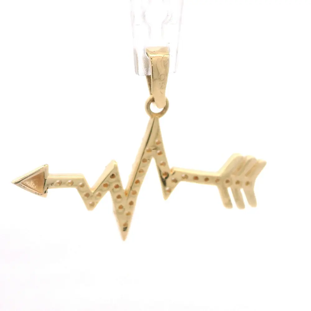 Colgante Flecha con Línea de Vida de Oro Amarillo 18K