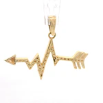 Colgante Flecha con Línea de Vida de Oro Amarillo 18K