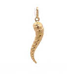 Colgante Cuerno Italiano de Oro Amarillo 18K