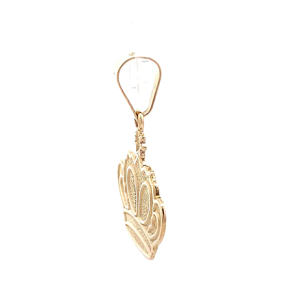 Colgante Corona Tallada de Oro Amarillo 18K