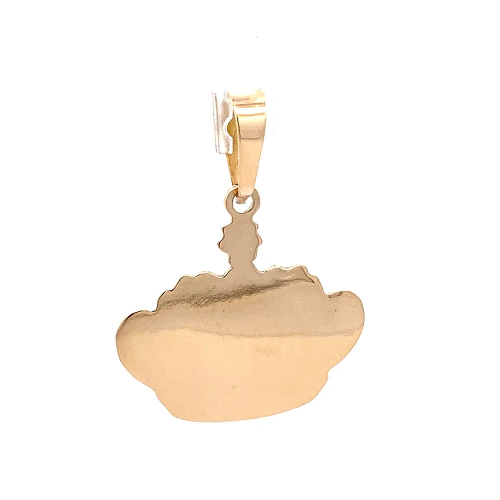 Colgante Corona Tallada de Oro Amarillo 18K