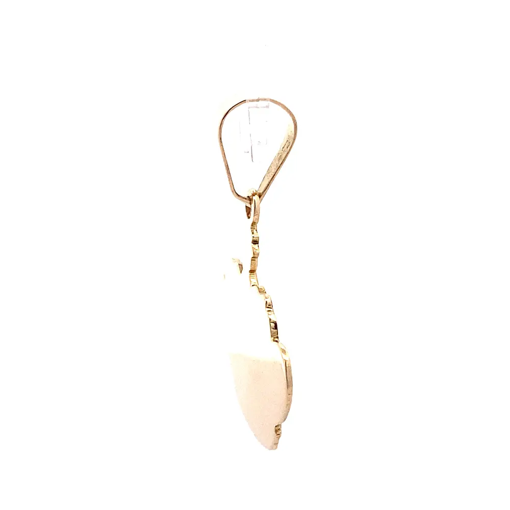 Colgante Corona Tallada de Oro Amarillo 18K